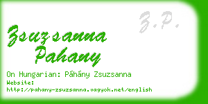 zsuzsanna pahany business card