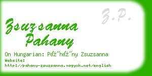 zsuzsanna pahany business card